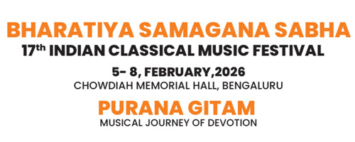 Image of press note of Purana Gitam feb 5 to feb 8 2026, Indian music festival in Bangalore